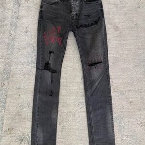 Ksubi Black and Red Skinny Jeans